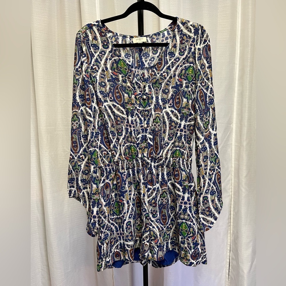 Umgee blue floral romper | size Medium